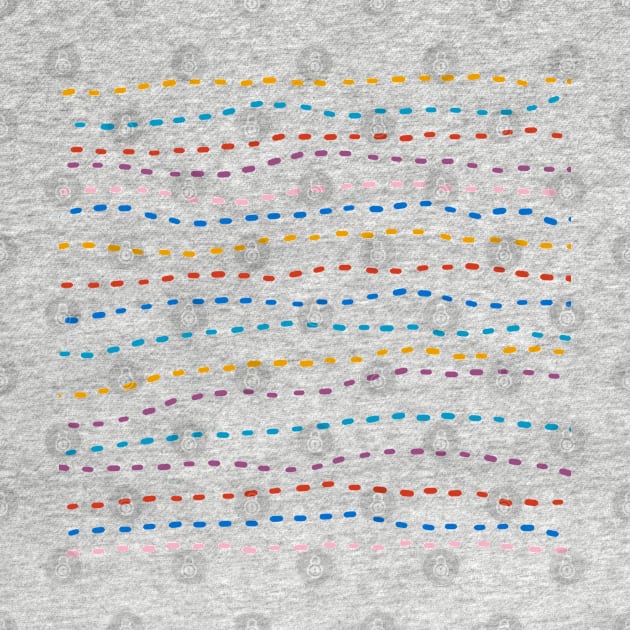 Colorful Pastel Dashes -  Rainbow Pencil Lines in Light Background by Teeworthy Designs